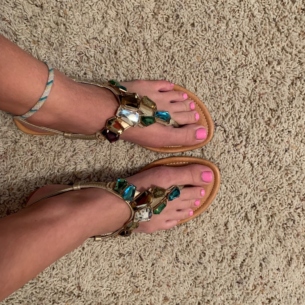 Colorful jeweled flats/sandals